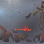 池田龍雄《BRAHMAN 第9章 褶曲 A》（1986–87）アクリルほか、紙、パネル